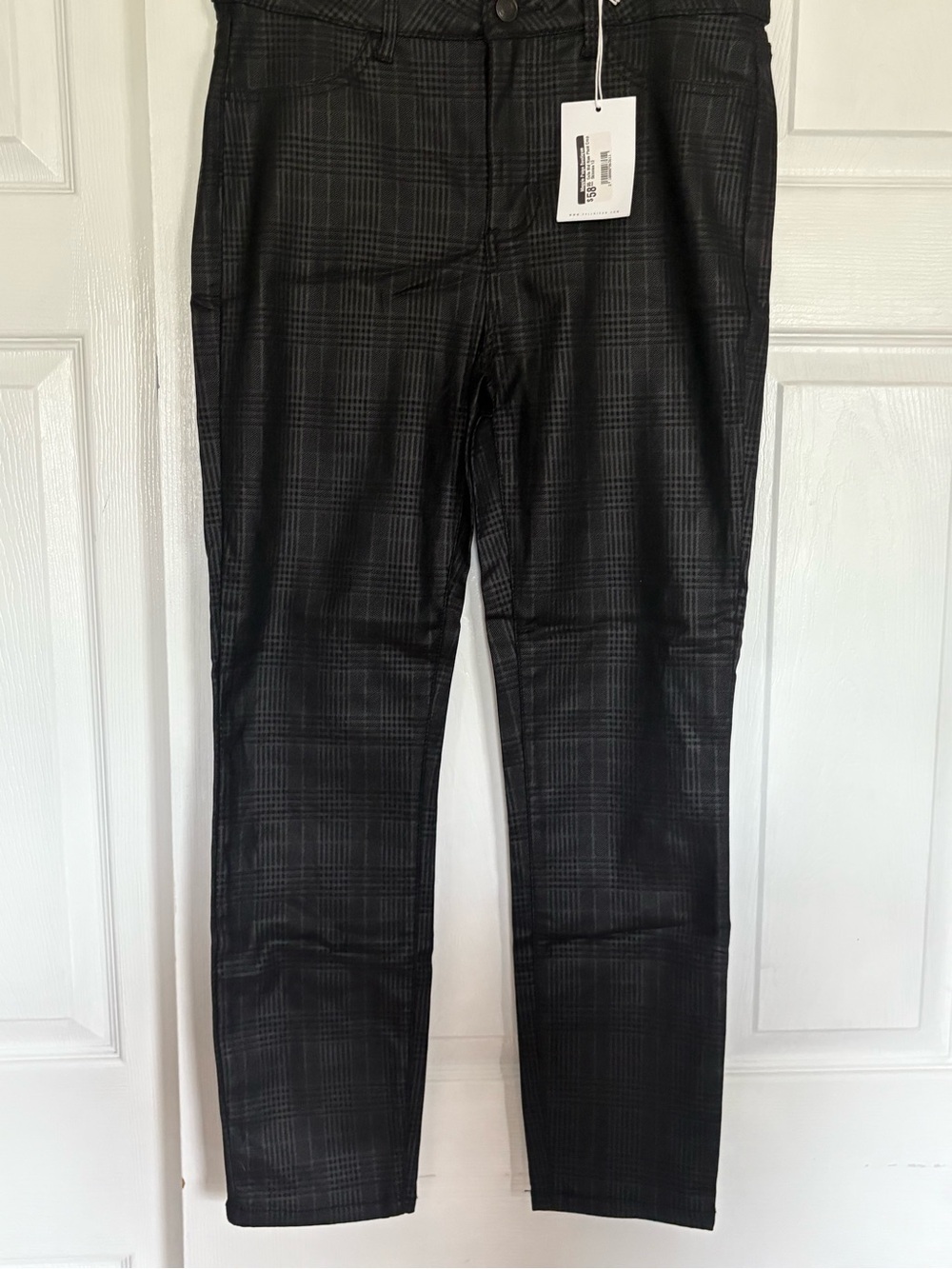 Cello Black Plaid Juniors Dress Pants